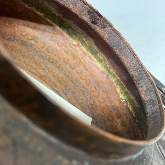 Nepalese Copper Kettle Vintage Chinese Etched Hammered Water Pot - Picture 14 of 17